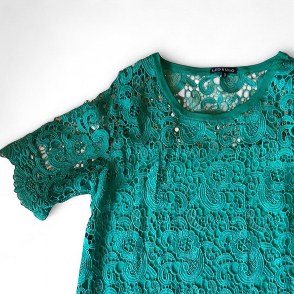 Leo & Ugo - French Designer Lace Dress – Bold Green Elegance “MADE IN FRANCE!” - Picture 7 of 11